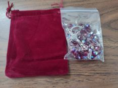 Red St. Michael Rosary with Pouch