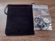 Black Silver Seven Sorrows Rosary (Chaplet) with Pouch