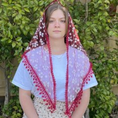 Little Flower Church Veil Red
