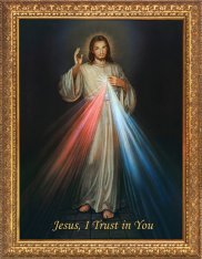 Divine Mercy Standard Gold Framed Art - 8 x 10"