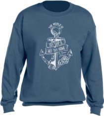 The World Is Thy Ship Crewneck Sweatshirt, Indigo - Small