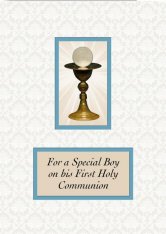 Boy's Chalice First Communion Greeting Card