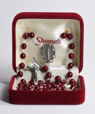 Holy Land Burgundy Rosary with Relic