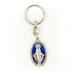 Blue Miraculous Medal Keychain
