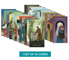 Renewed & Received Saint Prayer Cards, Complete Set (1 Set of 24 Cards)