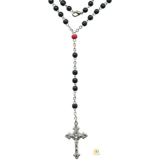 Black rosary necklace hotsell