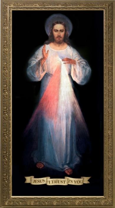 Divine Mercy Vilnius Original Church-Sized Framed Canvas Art (48 x 96")