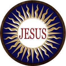 Jesus Emblem Outdoor Wood Plaque