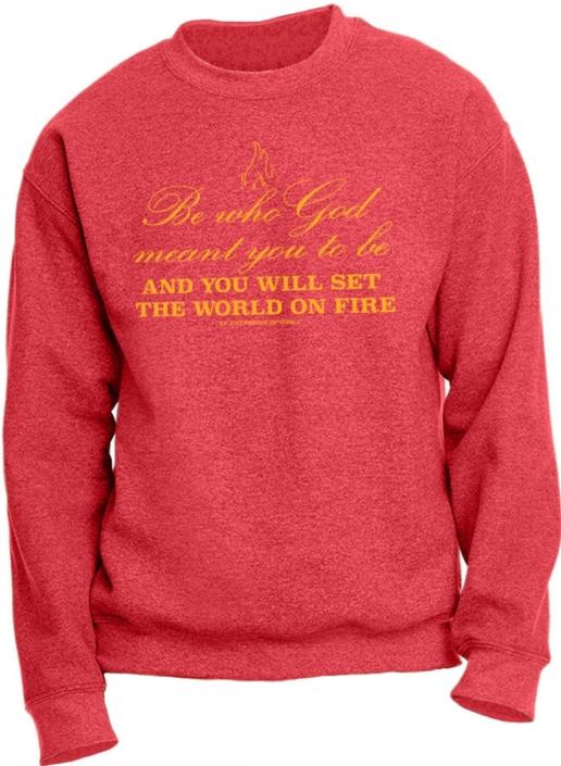 heather red sweatshirt