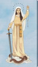 Queen of the Rosary 10" x 18" Canvas Print